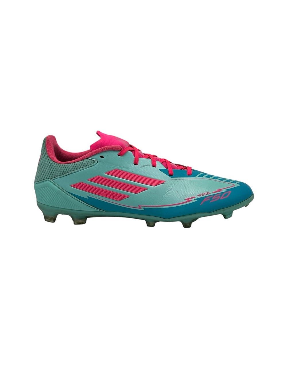 Adidas Messi F50 League Aqua Mens Size 10 Soccer Cleats IH0928 - Picture 1 of 12